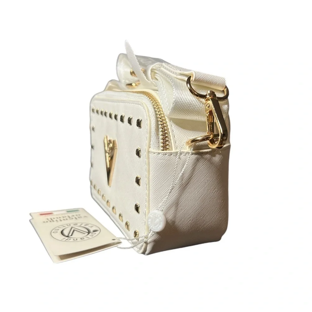 Valentino Orlandi White Studded Crossbody Bag